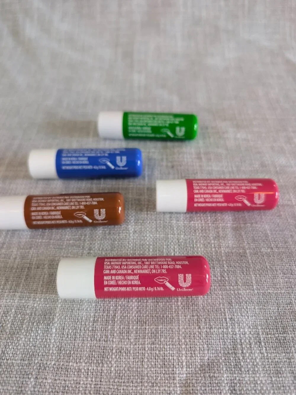 Vaseline Lip Therapy 5 Pack Lip Balm Rosy (2), Aloe Vera, Cocoa Butter, Original